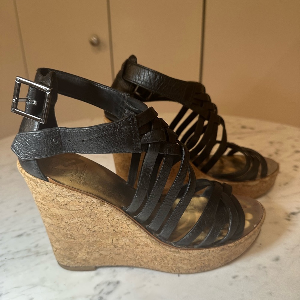 Tory Burch Anna Marte leather wedges